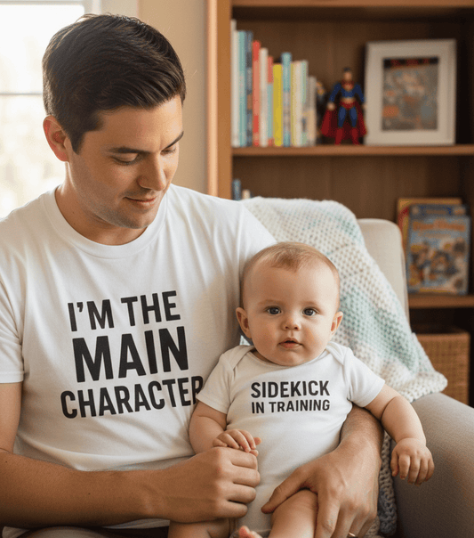Main Character & Sidekick Matching T-Shirt Gift Set gift_idea unique_gift personalised_gift
