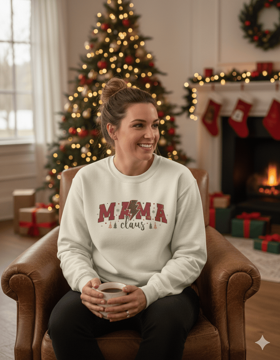 Beast and Beauty Mama Claus Christmas Sweatshirt – Festive Mum Xmas Jumper UK