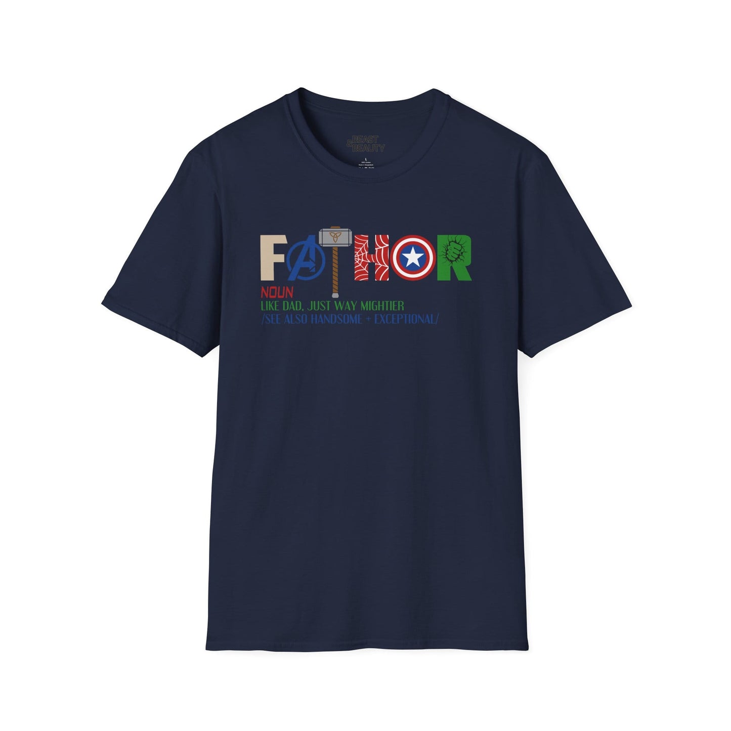 marvel inspired father t-shirt navy t-shirt uk Father's Day gift idea