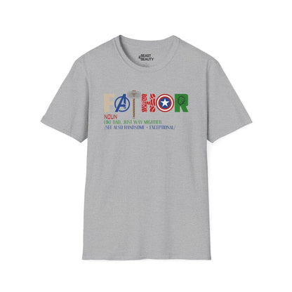 marvel inspired father t-shirt sport grey t-shirt uk Father's Day gift idea