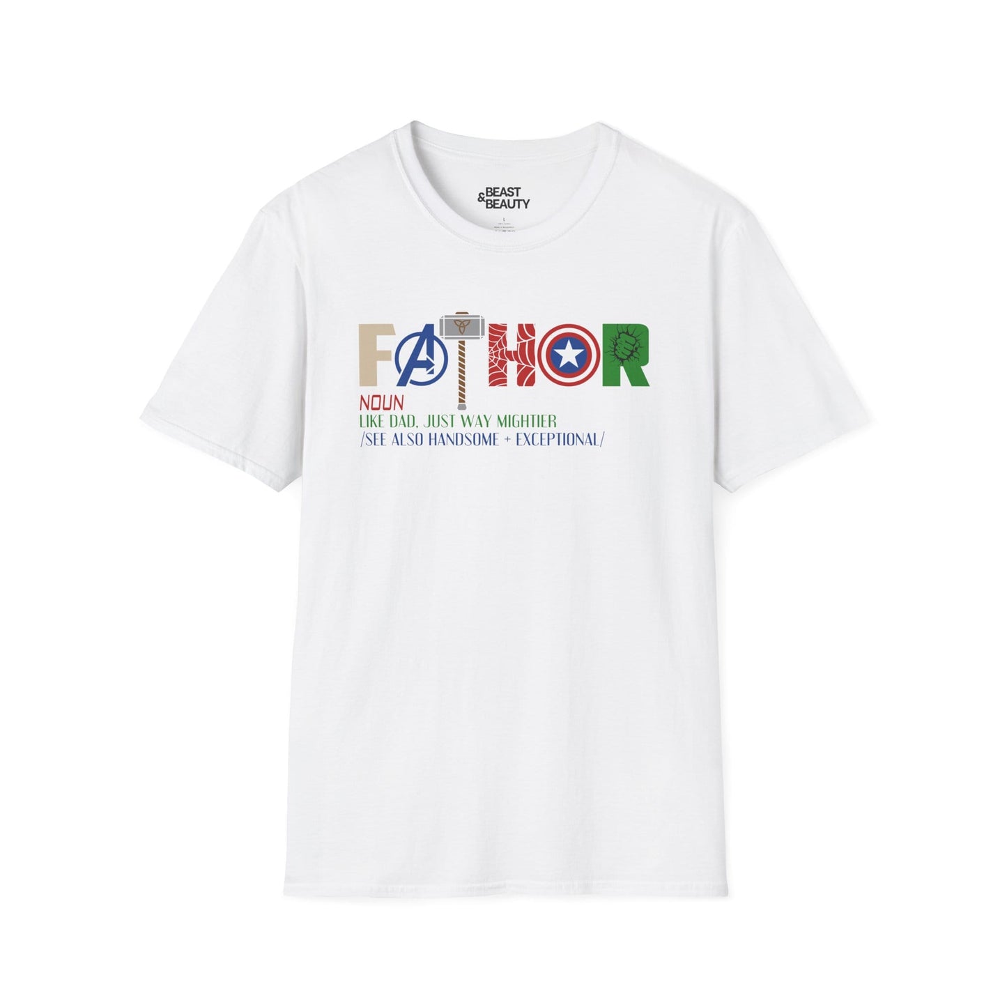 marvel inspired father t-shirt white t-shirt uk Father's Day gift idea