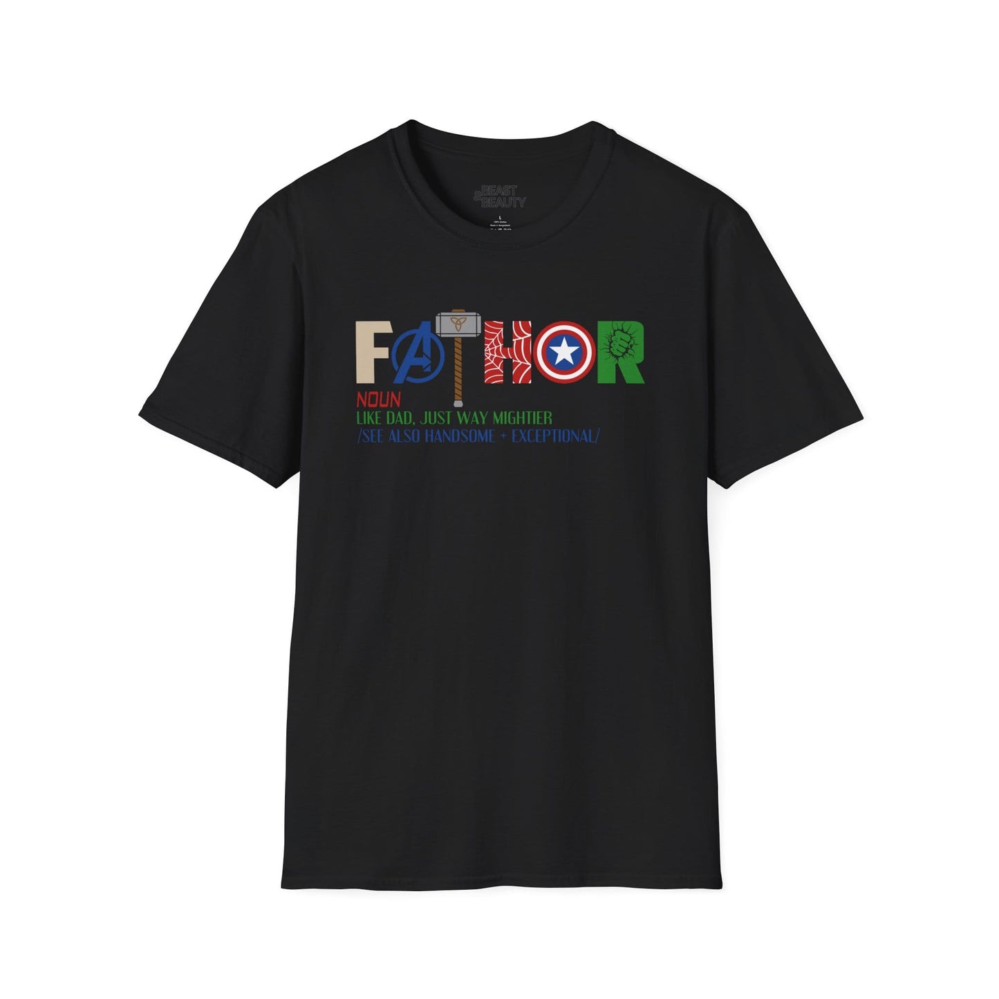 marvel inspired father t-shirt black t-shirt uk Father's Day gift idea