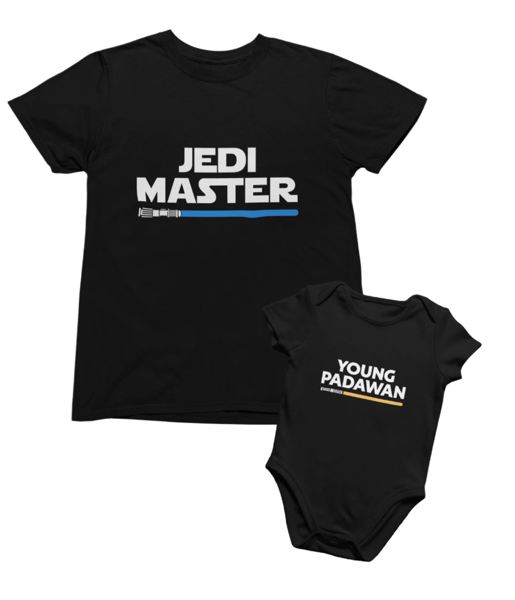 Master & Padawan Matching T-Shirt Gift Set Small / 0-3 months gift_idea unique_gift personalised_gift