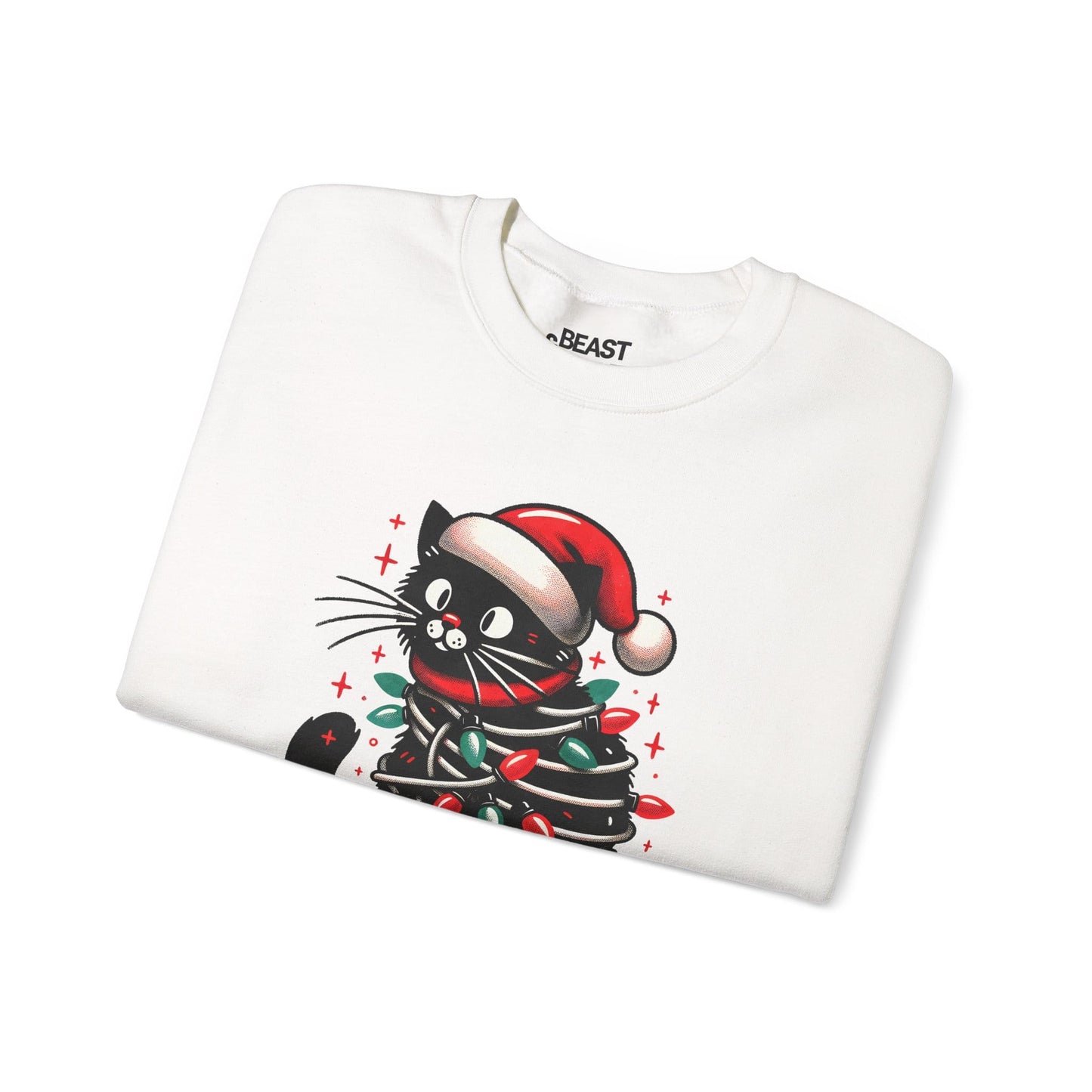 meowy christmas cat sweatshirt sweatshirt uk Christmas gift idea image 4