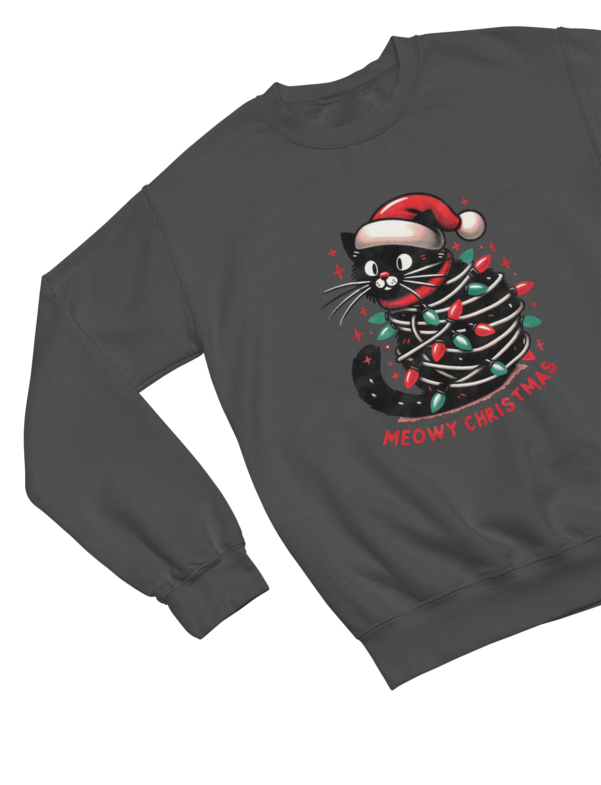 Beast and Beauty Sweatshirt / 3XL (Adult) / Grey Meowy Christmas Cat Sweatshirt – Funny Festive Jumper (Adults & Kids)