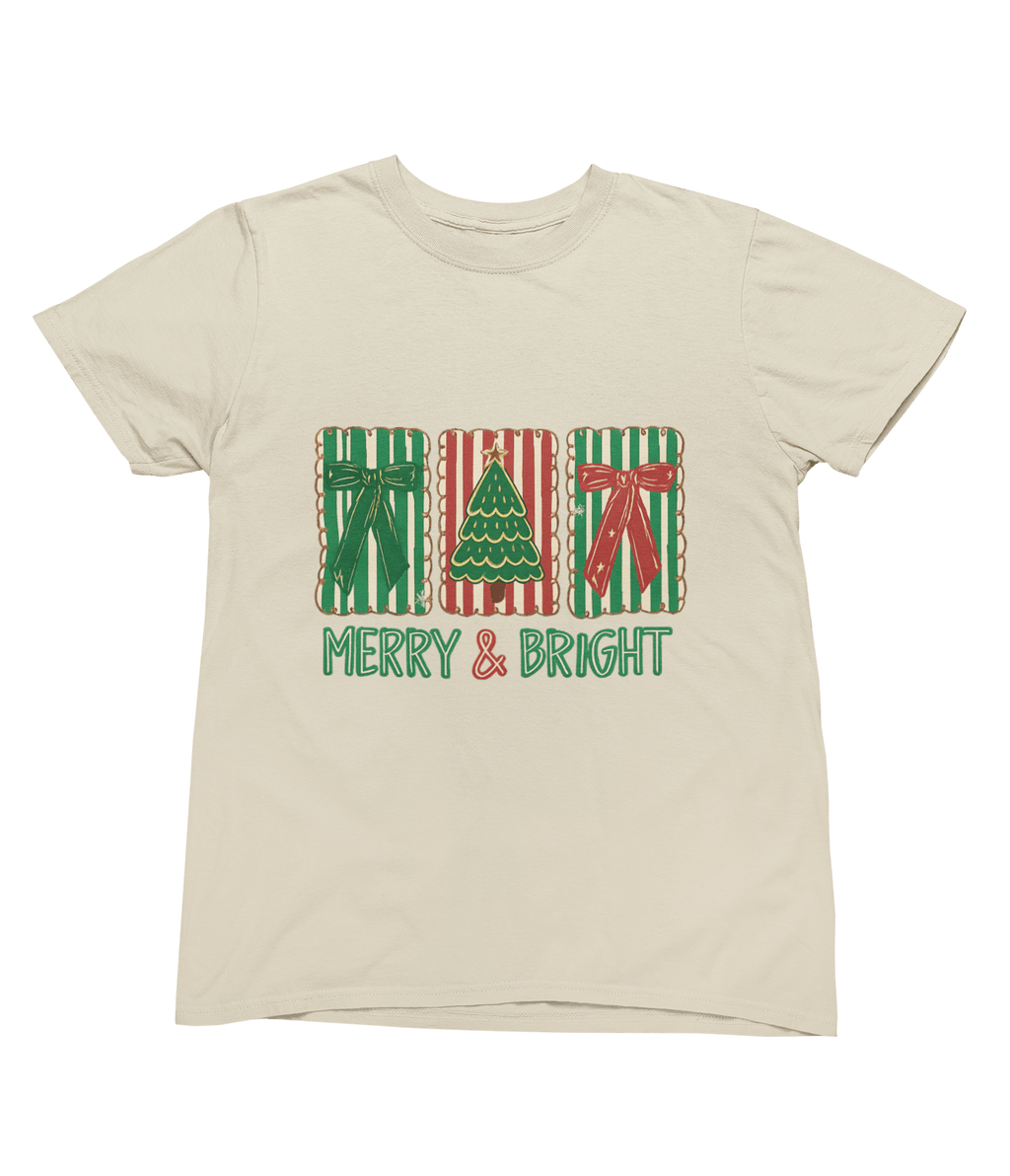 Beast and Beauty T-Shirt / 3XL (Adult) / Beige Merry & Bright Christmas Coquette Cookie Sweatshirt – Festive Biscuit Design