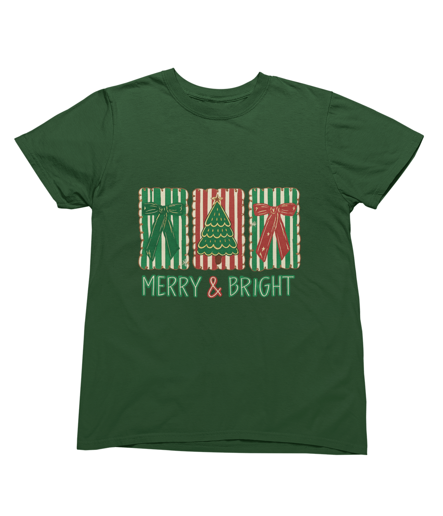 Beast and Beauty T-Shirt / 3XL (Adult) / Green Merry & Bright Christmas Coquette Cookie Sweatshirt – Festive Biscuit Design