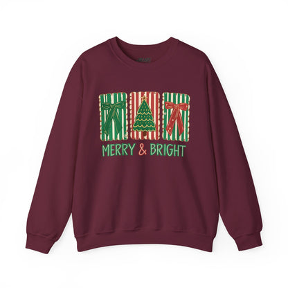 merry & bright christmas sweatshirt maroon sweatshirt uk Christmas gift idea