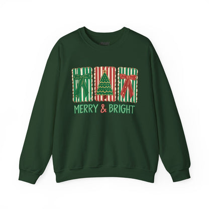 merry & bright christmas sweatshirt forest green sweatshirt uk Christmas gift idea