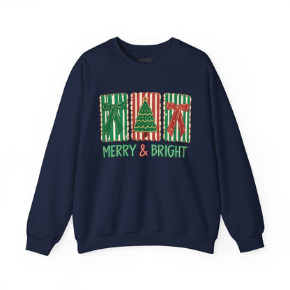 merry & bright christmas sweatshirt navy sweatshirt uk Christmas gift idea