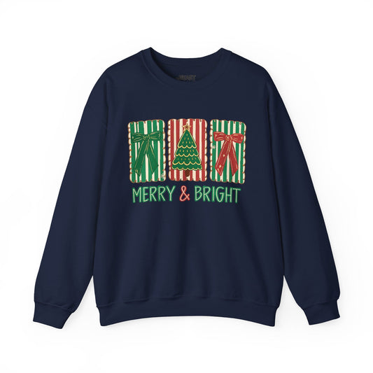 merry & bright christmas sweatshirt navy sweatshirt uk Christmas gift idea