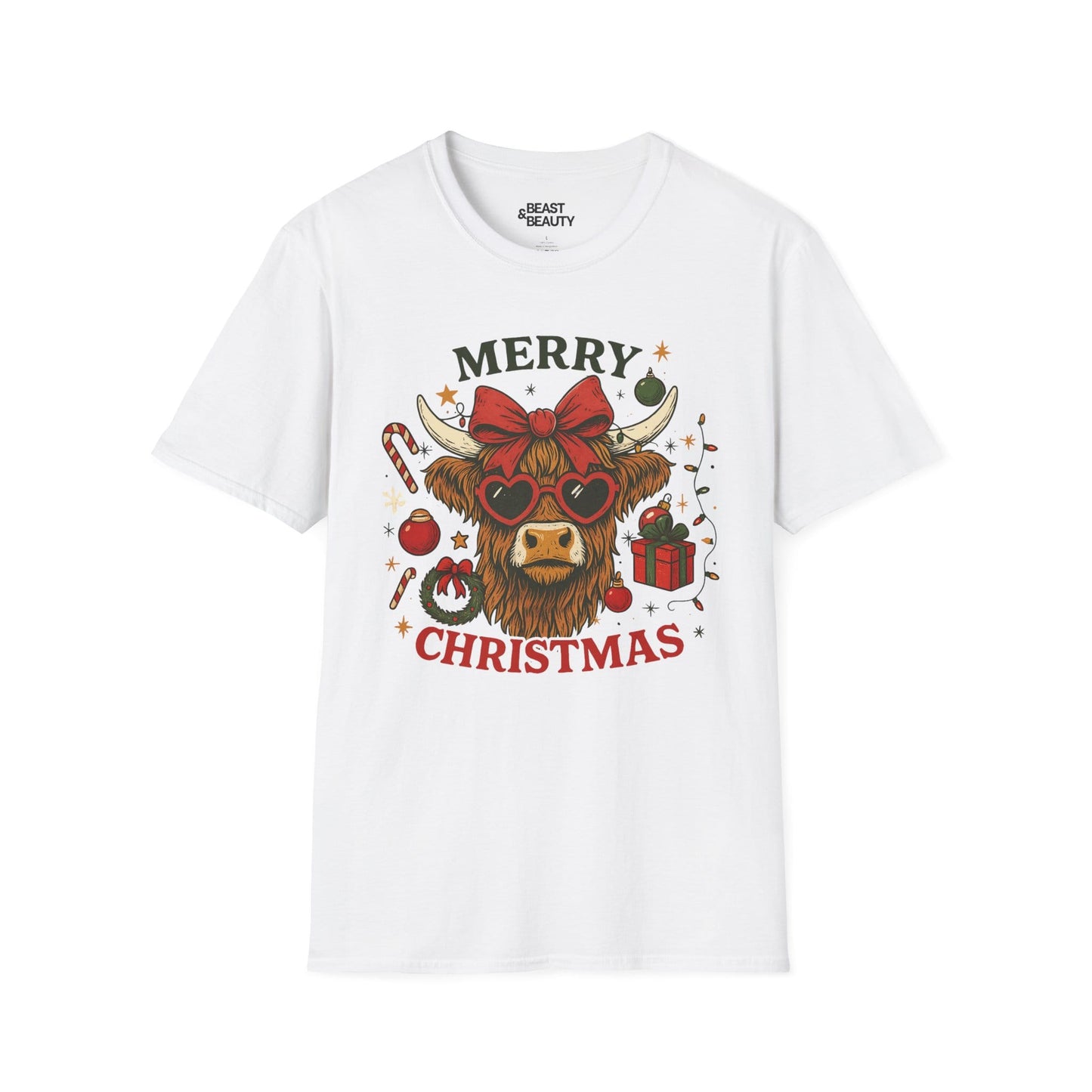 merry christmas highland cow t-shirt white t-shirt uk Christmas gift idea