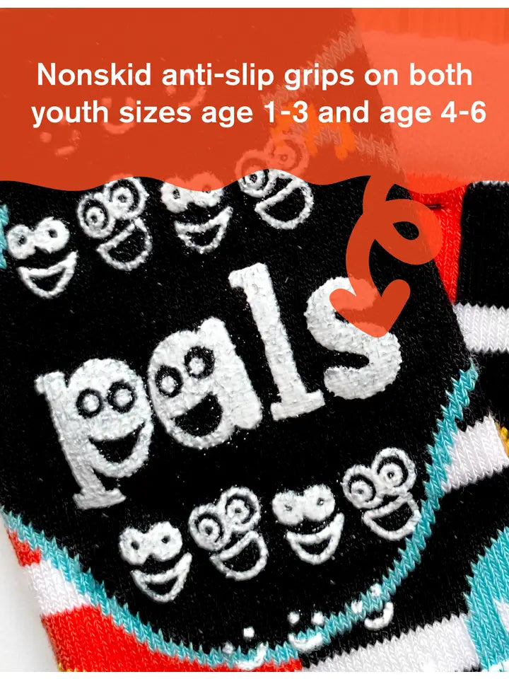 Milk & Cookies Kids Socks – Mismatched Non-Slip Fun Socks Small gift_idea unique_gift personalised_gift