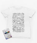 Mini Chef Colour-In T-Shirt – Fun Cooking-Themed Tee with Fabric Markers 3-4 years gift_idea unique_gift personalised_gift