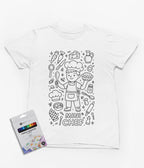 Mini Chef Colour-In T-Shirt – Fun Cooking-Themed Tee with Fabric Markers 3-4 years gift_idea unique_gift personalised_gift
