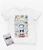 Mini Chef Colour-In T-Shirt – Fun Cooking-Themed Tee with Fabric Markers gift_idea unique_gift personalised_gift