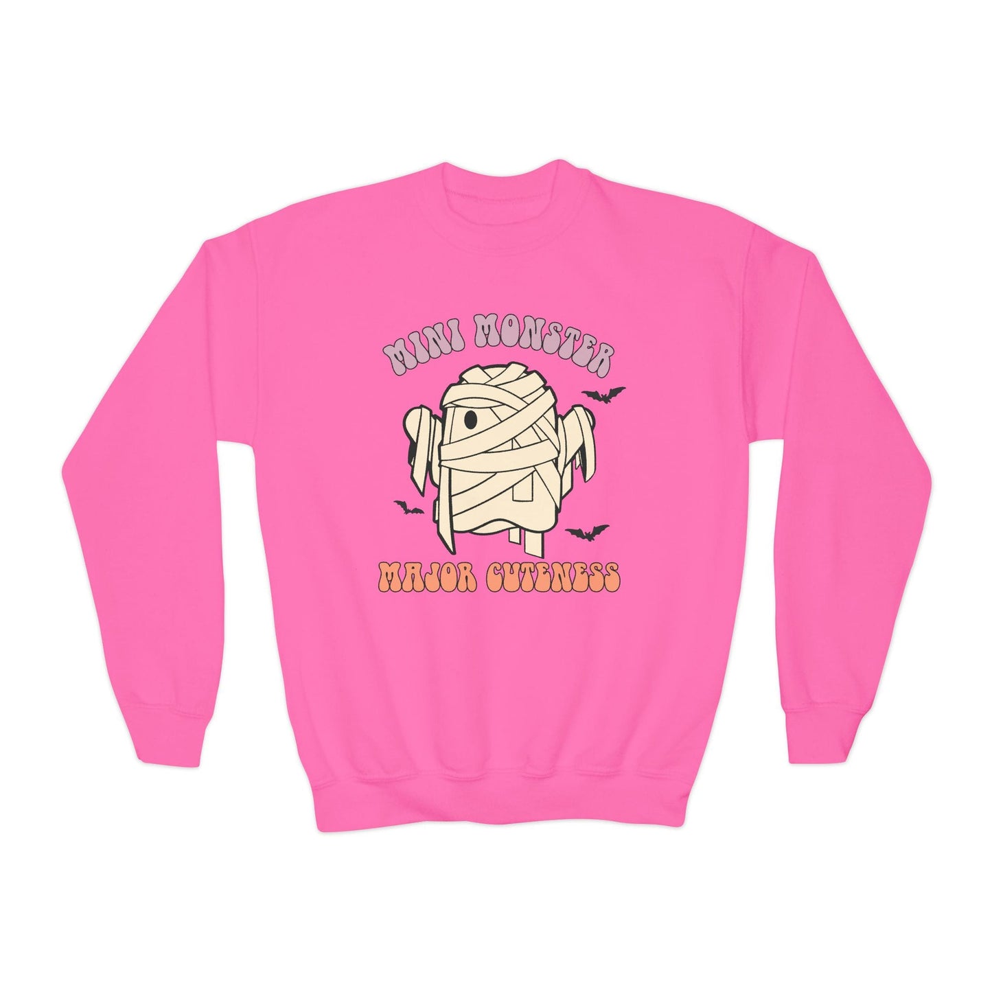 Mini Monster Major Cuteness Halloween Sweatshirt Safety Pink / XS gift_idea unique_gift personalised_gift