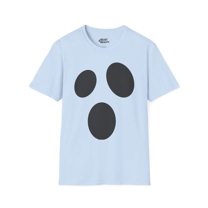 Minimalist Ghost Face Halloween T-Shirt Light Blue / S gift_idea unique_gift personalised_gift