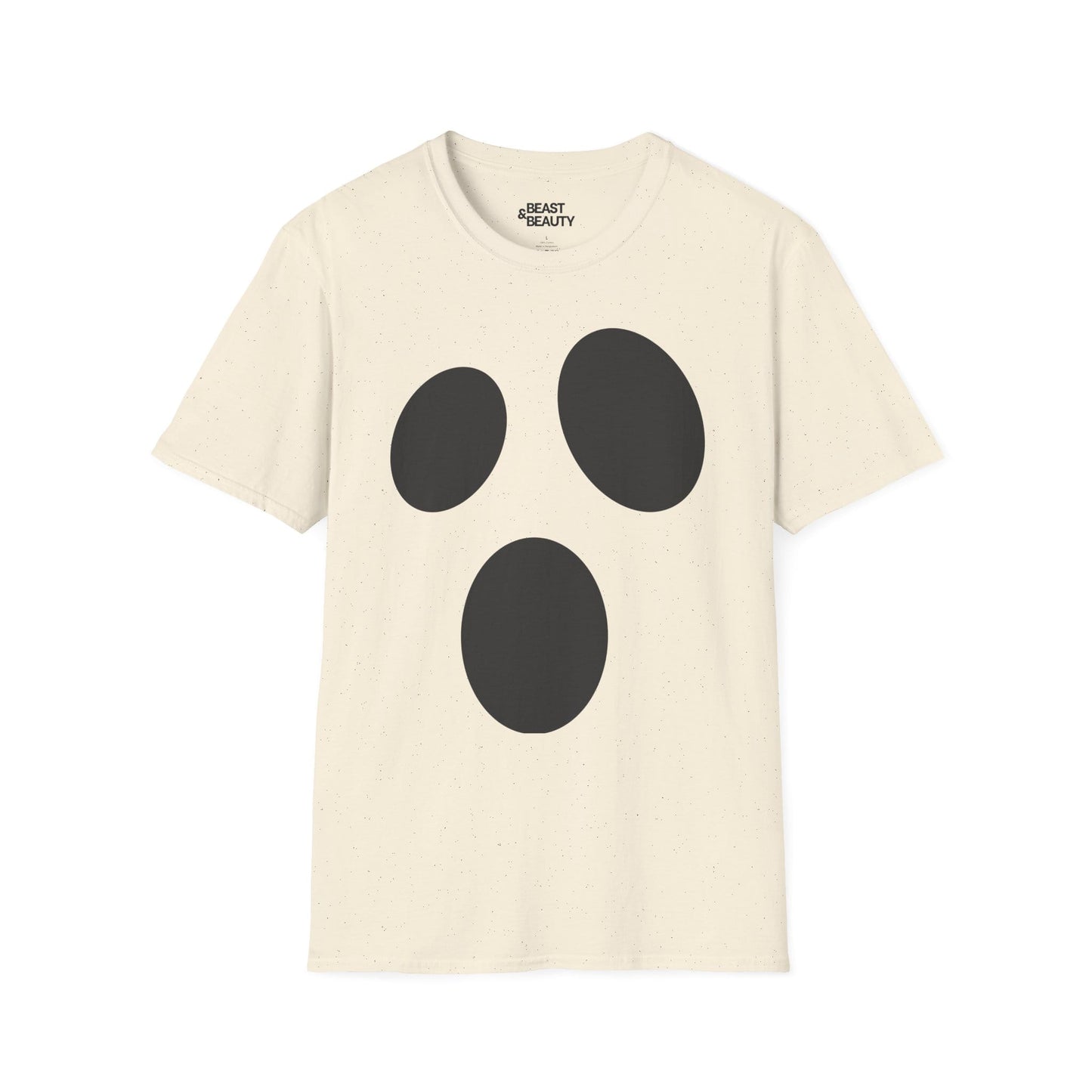 Minimalist Ghost Face Halloween T-Shirt Natural / M gift_idea unique_gift personalised_gift