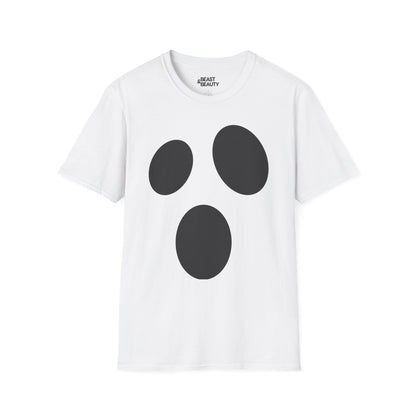 Minimalist Ghost Face Halloween T-Shirt White / S gift_idea unique_gift personalised_gift
