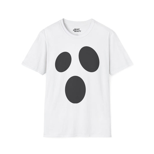 Minimalist Ghost Face Halloween T-Shirt White / S gift_idea unique_gift personalised_gift