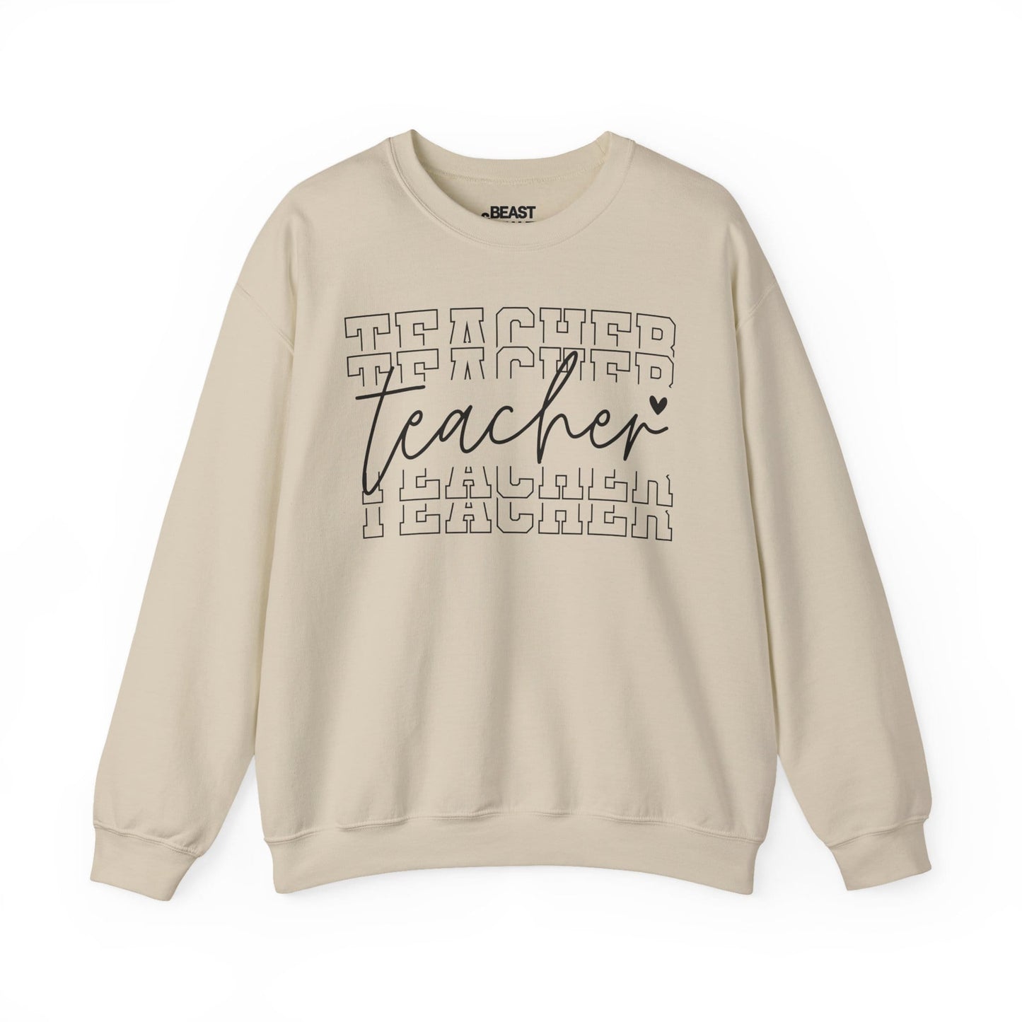 Minimalist Teacher Crewneck Sweatshirt – Cozy Classroom Style Sand / S gift_idea unique_gift personalised_gift