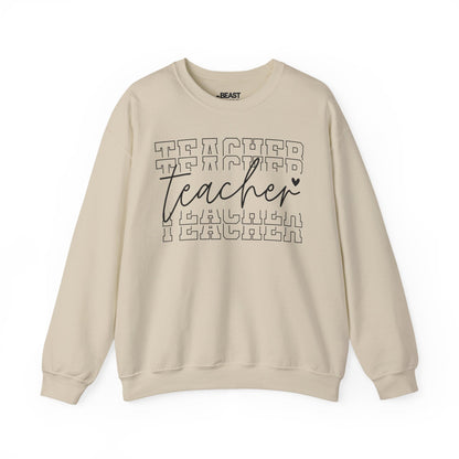 Minimalist Teacher Crewneck Sweatshirt – Cozy Classroom Style Sand / S gift_idea unique_gift personalised_gift