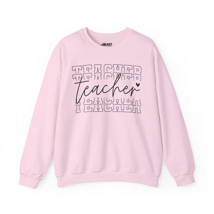 Minimalist Teacher Crewneck Sweatshirt – Cozy Classroom Style Light Pink / S gift_idea unique_gift personalised_gift