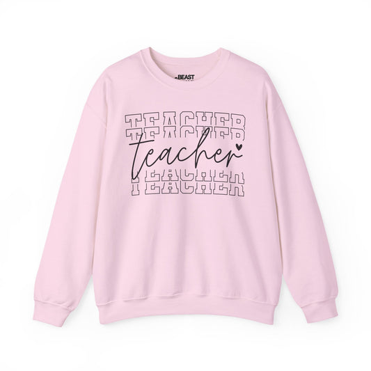 Minimalist Teacher Crewneck Sweatshirt – Cozy Classroom Style Light Pink / S gift_idea unique_gift personalised_gift