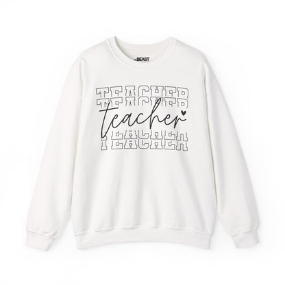 Minimalist Teacher Crewneck Sweatshirt – Cozy Classroom Style White / S gift_idea unique_gift personalised_gift