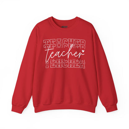 Minimalist Teacher Crewneck Sweatshirt – Cozy Classroom Style Red / S gift_idea unique_gift personalised_gift
