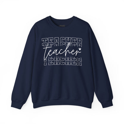 Minimalist Teacher Crewneck Sweatshirt – Cozy Classroom Style Navy / S gift_idea unique_gift personalised_gift