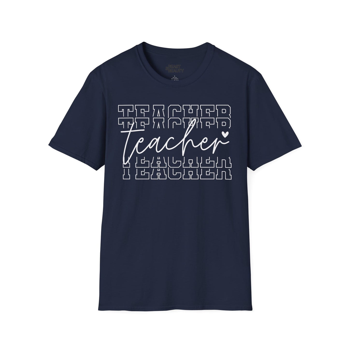 Minimalist Teacher Typography T-Shirt Navy / S gift_idea unique_gift personalised_gift
