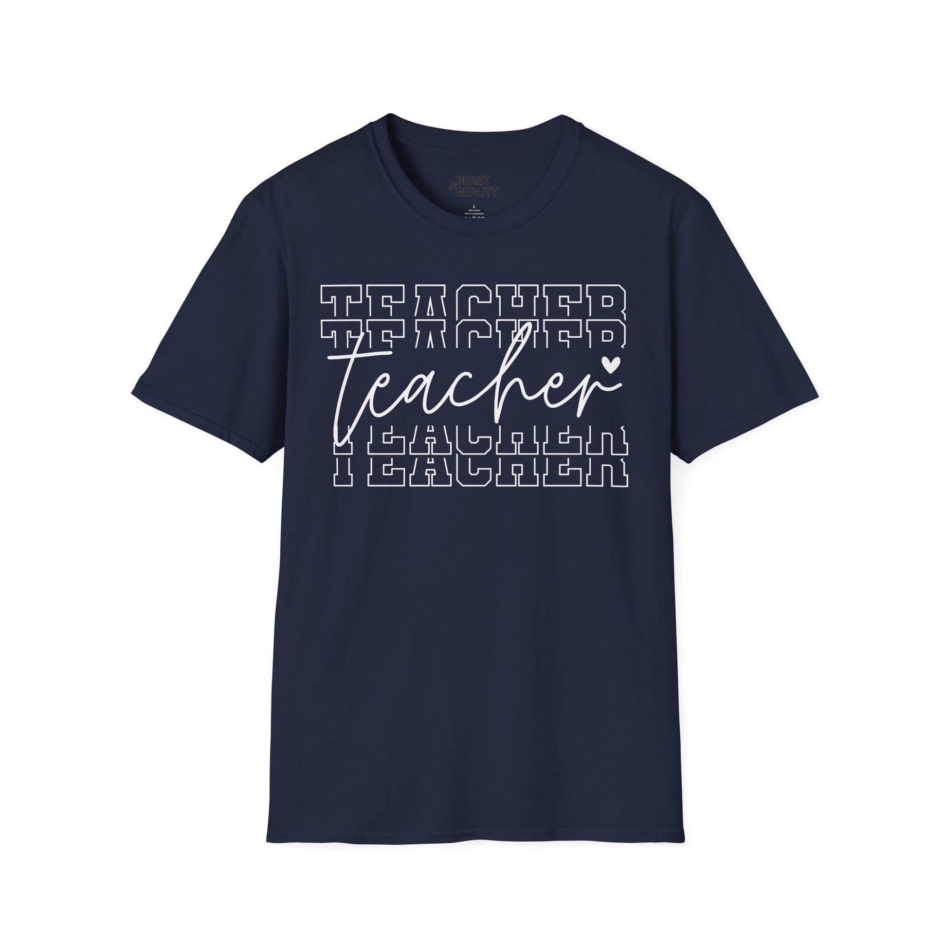 Minimalist Teacher Typography T-Shirt Navy / S gift_idea unique_gift personalised_gift