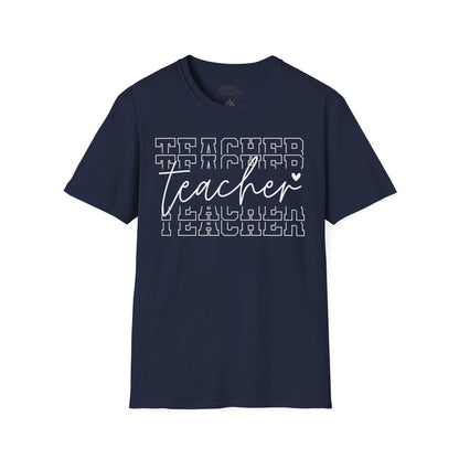 Minimalist Teacher Typography T-Shirt Navy / S gift_idea unique_gift personalised_gift