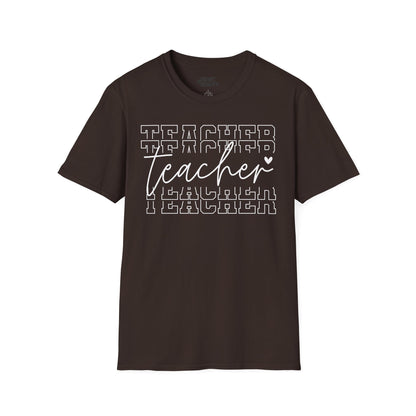 Minimalist Teacher Typography T-Shirt Dark Chocolate / M gift_idea unique_gift personalised_gift