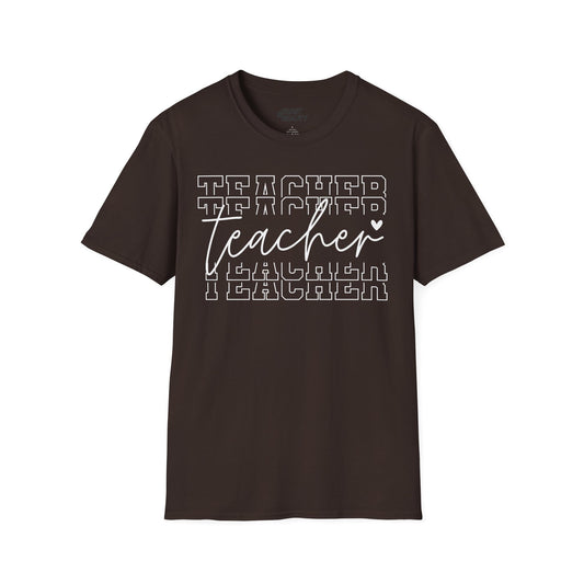 Minimalist Teacher Typography T-Shirt Dark Chocolate / M gift_idea unique_gift personalised_gift