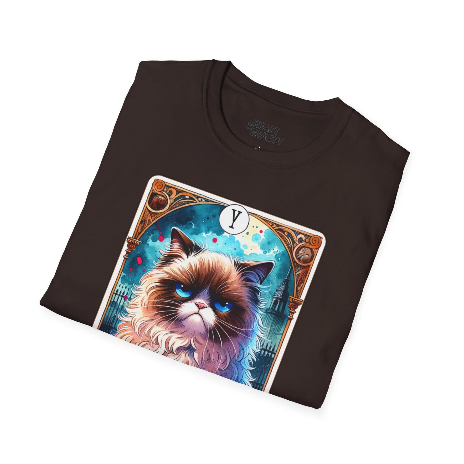 Miserable Grumpy Cat Tarot T-Shirt gift_idea unique_gift personalised_gift