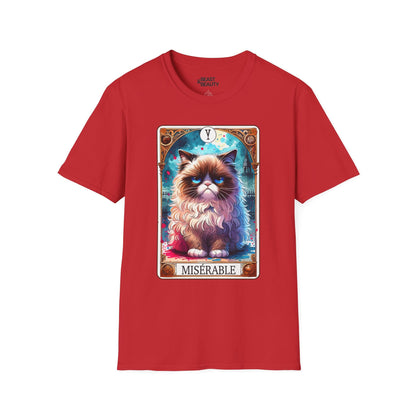Miserable Grumpy Cat Tarot T-Shirt Red / S gift_idea unique_gift personalised_gift