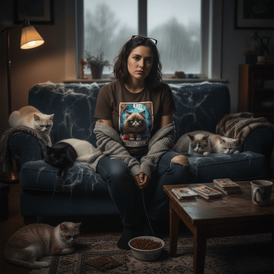 Miserable Grumpy Cat Tarot T-Shirt gift_idea unique_gift personalised_gift