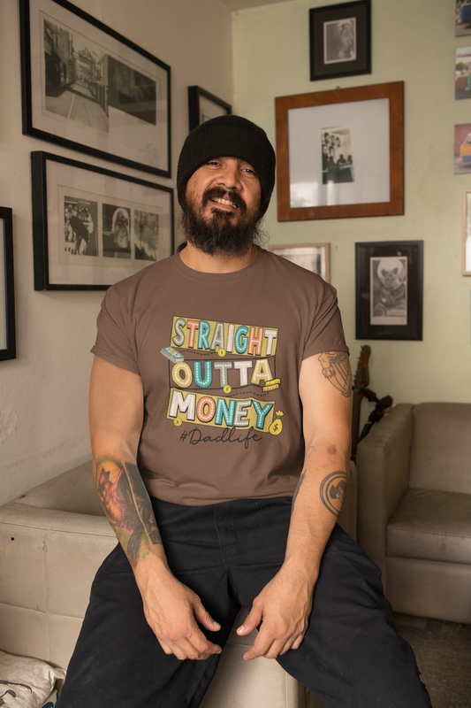 Straight Outta Money T-Shirt / Sweatshirt – Funny Retro Neon Style Graphic