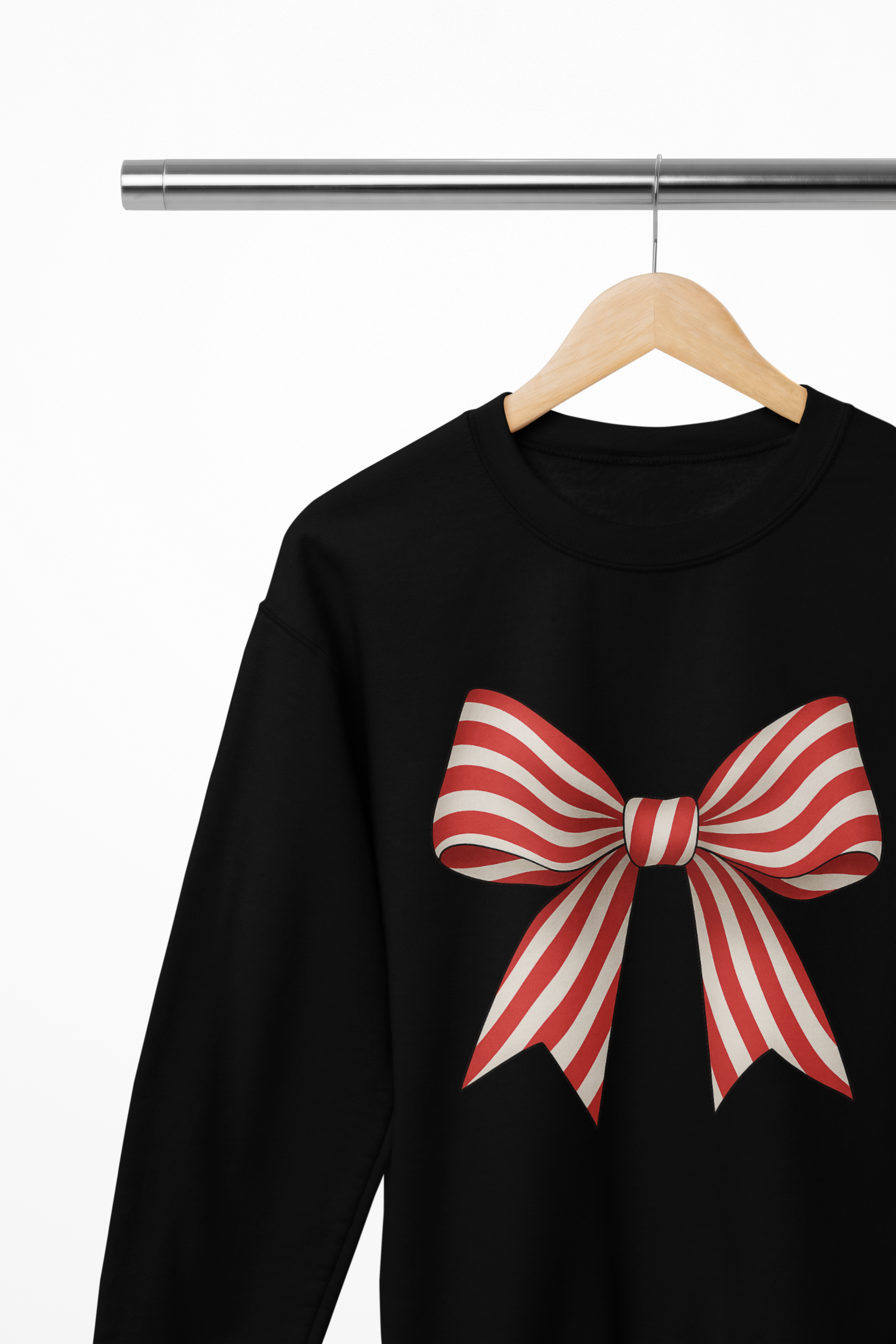 Candy Cane Bow Christmas Sweatshirt or T-Shirt – Festive Gift UK