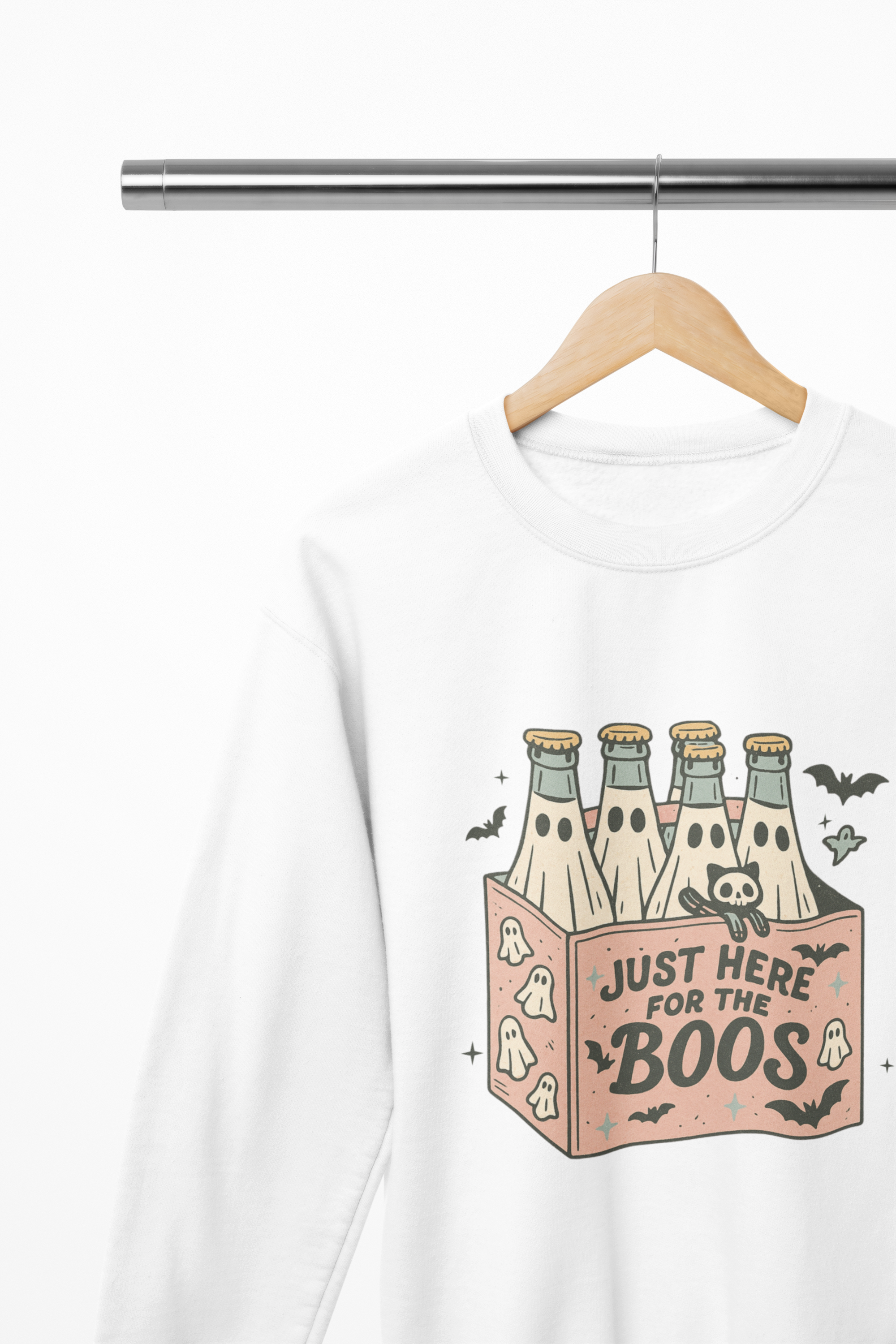 Just Here for the Boos Sweatshirt | Funny Halloween Drinking Jumper