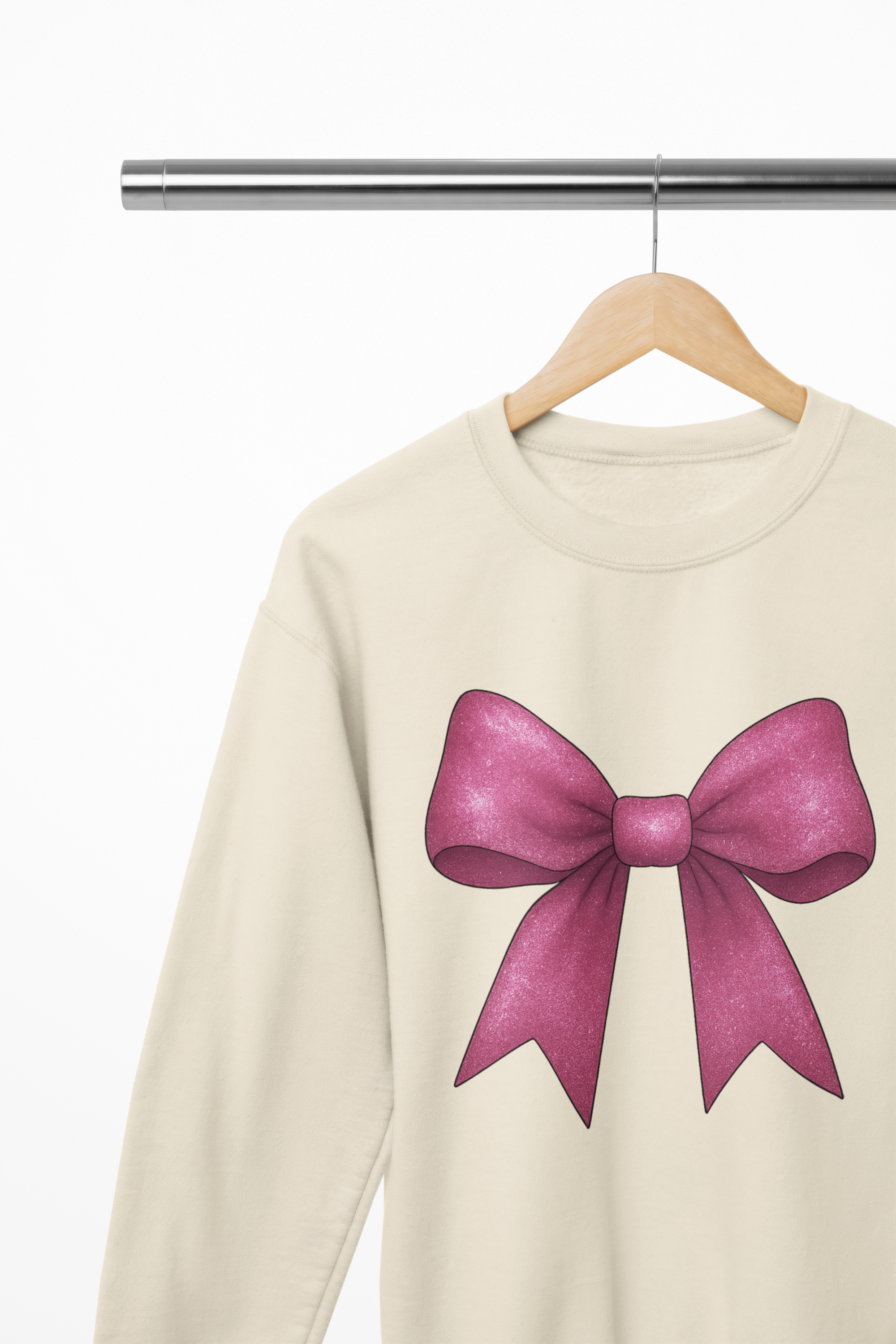 Pink Glitter Coquette Bow Sweatshirt & T-Shirt – Girly Coquette Aesthetic