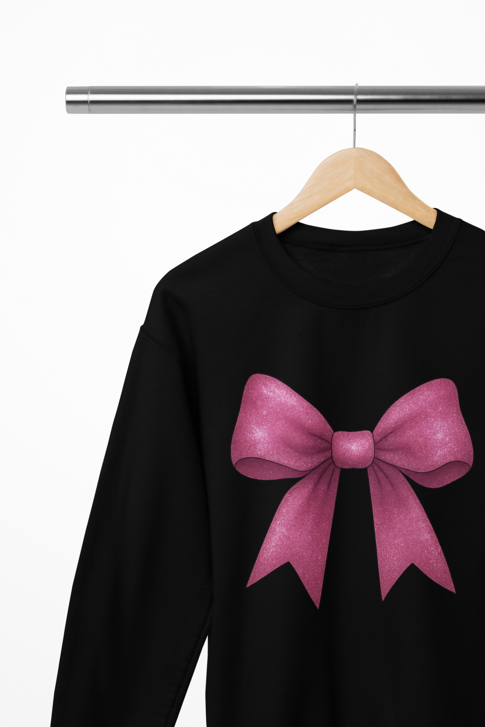 Pink Glitter Coquette Bow Sweatshirt & T-Shirt – Girly Coquette Aesthetic