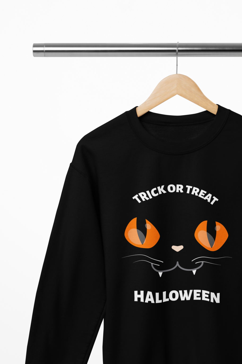 Kids Trick or Treat Halloween Cat Sweatshirt | Spooky Jumper