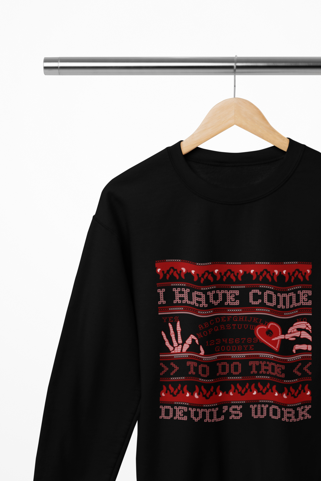 Devil’s Work Halloween Sweatshirt & T-Shirt | Gothic Ouija Style