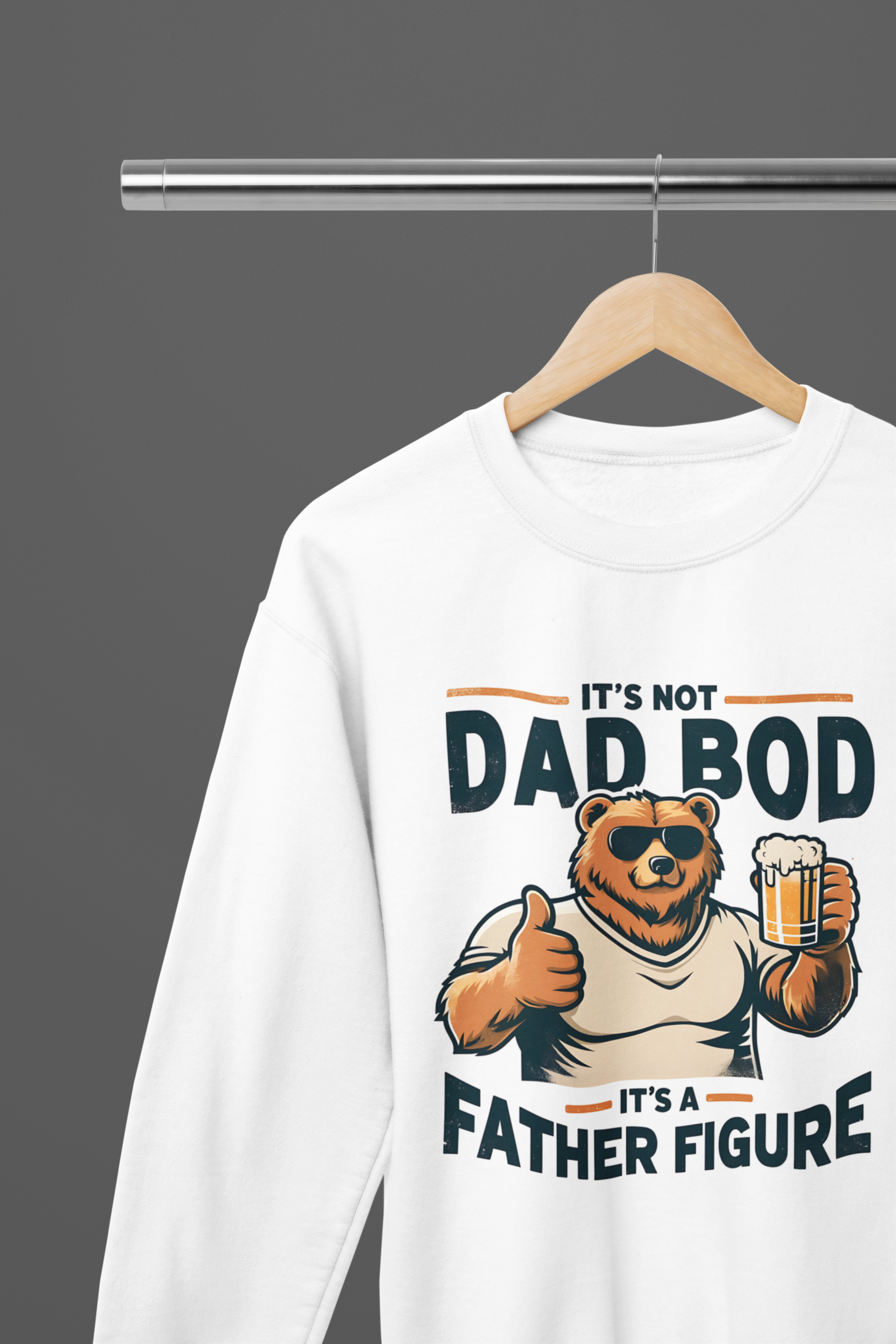 Father Figure Bear T-Shirt / Sweatshirt – Funny Dad Bod Beer Shirt
