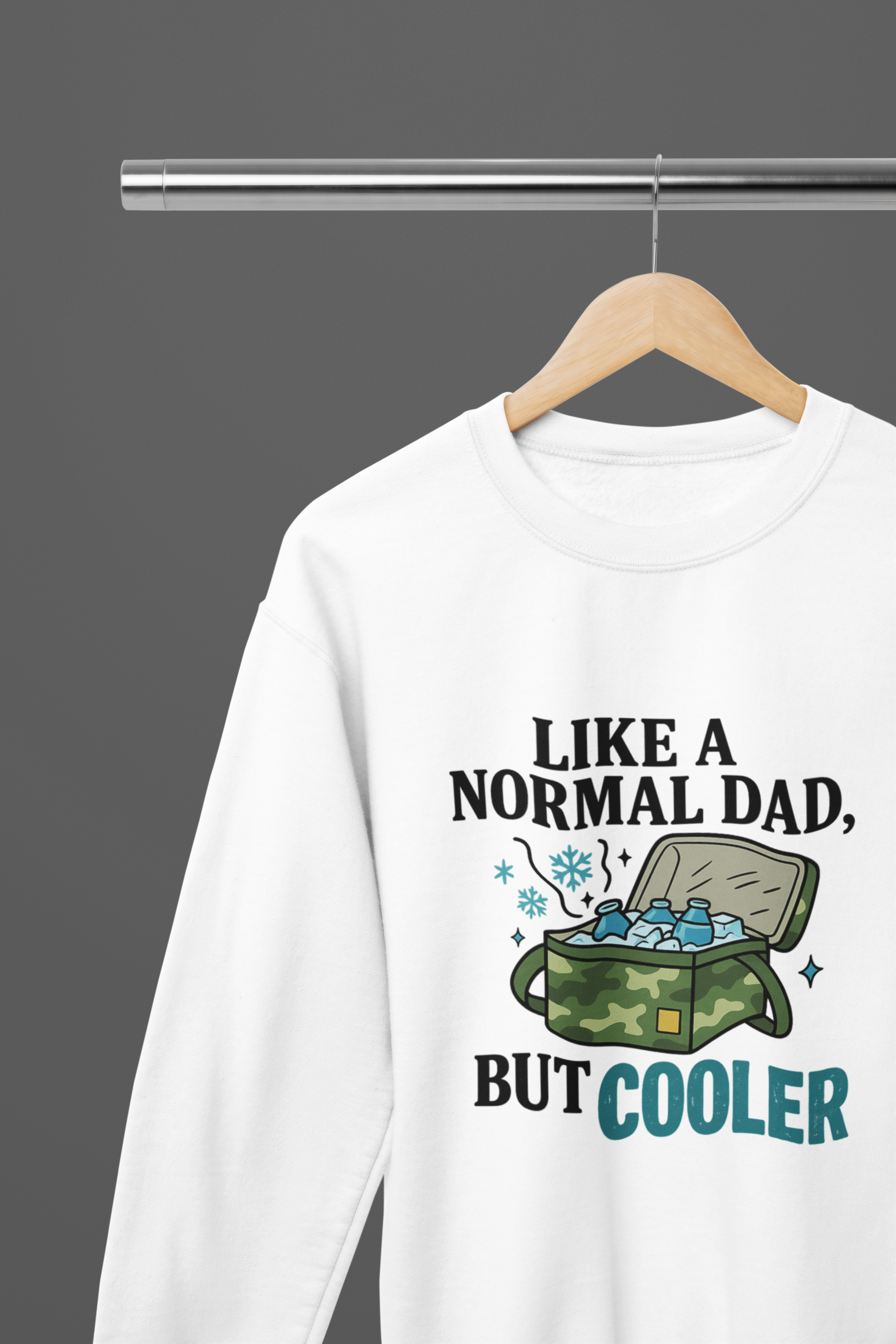Cooler Dad T-Shirt / Sweatshirt – Funny Camo Ice Chest Graphic for Father’s Day