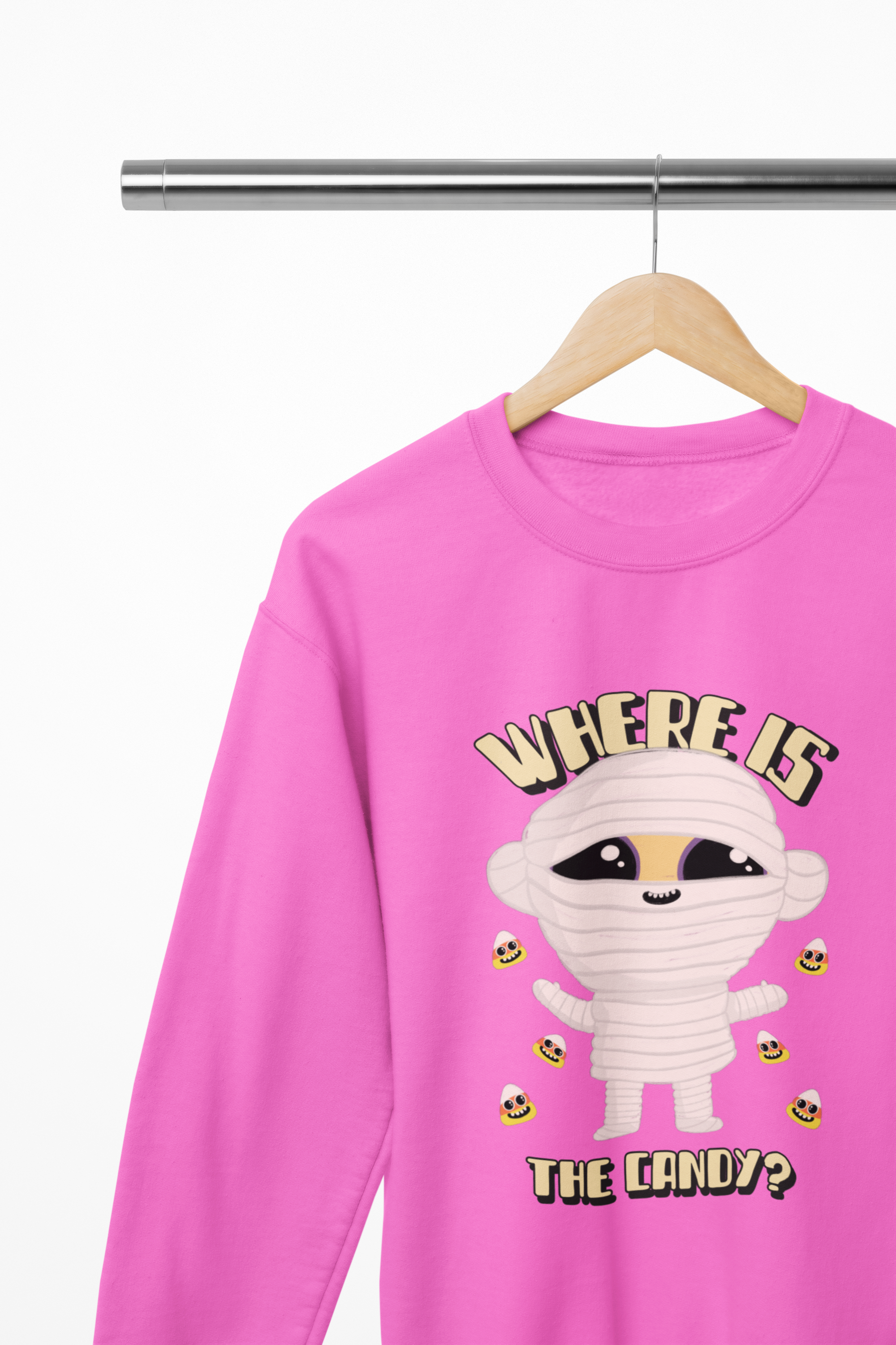 Kids Where Is the Candy? Mummy Halloween Sweatshirt | Trick-or-Treat Jumper